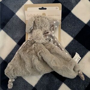 Gray Elephant Baby Blankie with Rattle